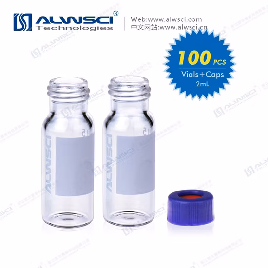 Alwsci HPLC Lab Use 11 mm Snap 2 ml Clear Fläschchen mit integriertem 0,2 ml Glas-Mikroeinsatz