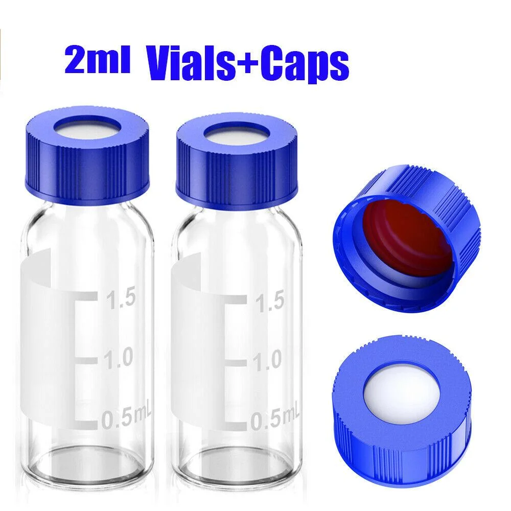 Clear Transparent 2ml Autosampler Vials with Caps Chromptochrpy HPLC Vials Clear Sample Vial with Screw Caps