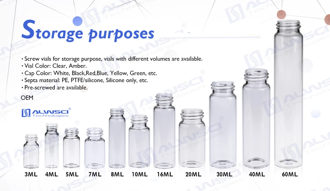 Alwsci ND13 4ml Clear Screw Neck Storage Glass Sample Vial